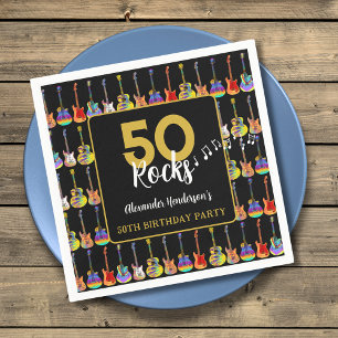 Rock and Roll 50th Birthday Party Custom Napkin