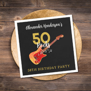 Rock and Roll 50th Birthday Party Napkin