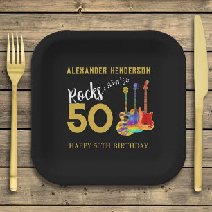 Rock and Roll 50th Birthday Party  Paper Plate
