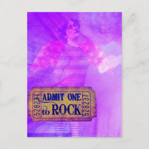 Rock and Roll Angel Digital Collage Postcard