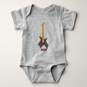 Rock and Roll Baby Calico Pattern Guitar Bodysuit
