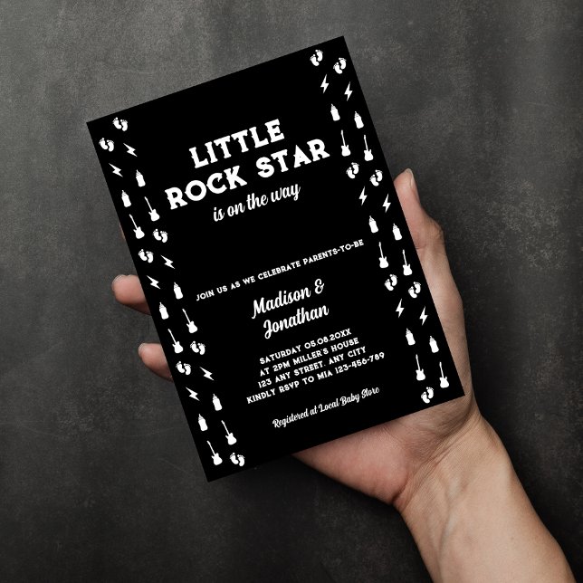  Rock And Roll Baby Shower Little Rock Star Invitation (Rock And Roll Baby Shower Little Rock Star Invitation)