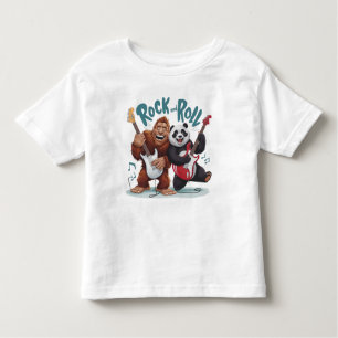 Rock And Roll BigFoot And Panda Jam Session Toddler T-Shirt
