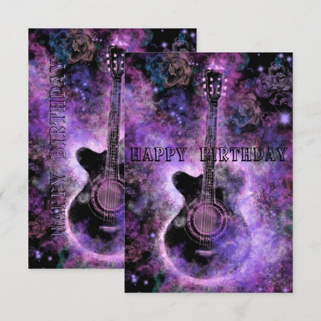 Rock and Roll Birthday Card (Front/Back)