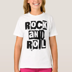 Rock and Roll bold and distressed logo design T-Shirt