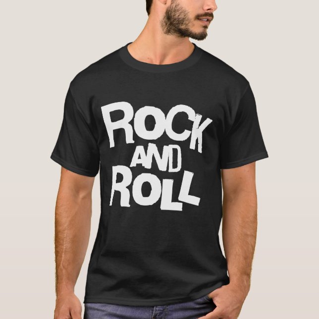 Rock and Roll Bold Typography T-Shirt (Front)