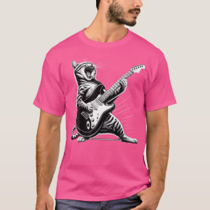 Rock And Roll Cat Playing Guitar T-Shirt