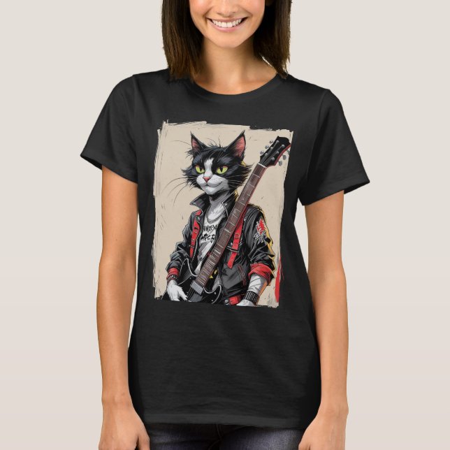 Rock and Roll Cat T-Shirt (Front)