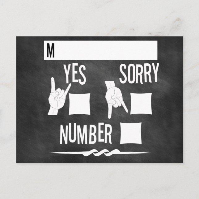 Rock and Roll Chalkboard Wedding Invite RSVP (Front)