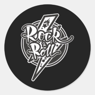 ROCK AND ROLL CLASSIC ROUND STICKER