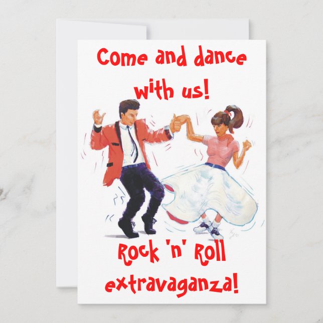 rock and roll dance invitation (Front)