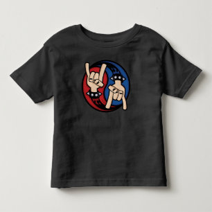 Rock and Roll Devil Horns Yin Yang Toddler T-Shirt