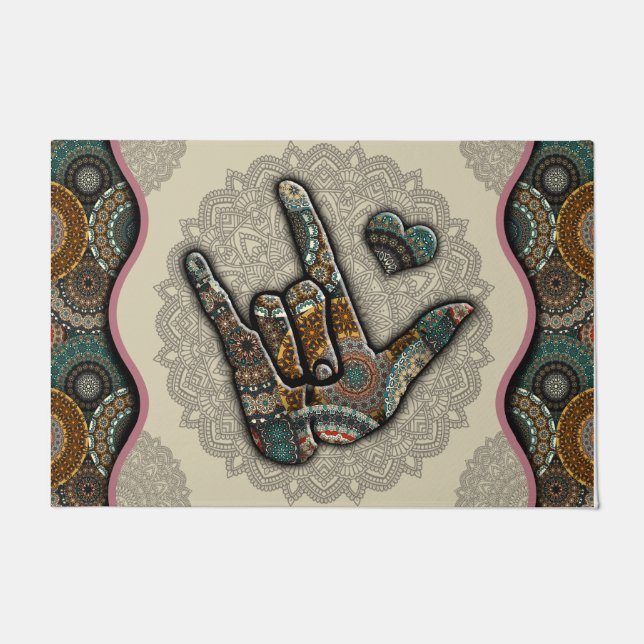 Rock And Roll Doormat, Rock On, Rock n Roll Lover Doormat (Front)