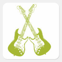 Rock and Roll electric and acoustic guitar Square