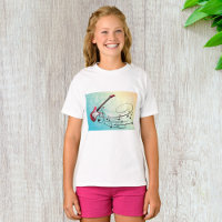Rock and Roll Electric Guitar Swirling Music Notes
