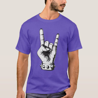 Rock And Roll Finger Sign Music Cool Rock Band Pun T-Shirt