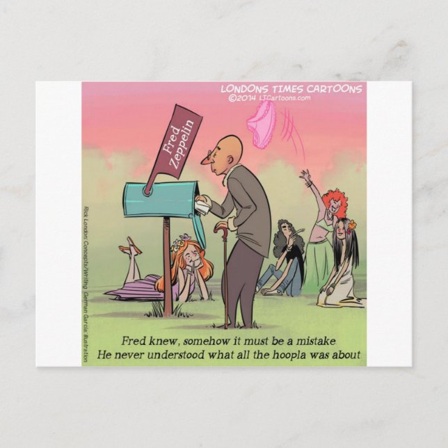 Rock And Roll Fred Funny Postcard (Front)