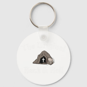 Rock And Roll Funny Easter Tomb Christian Original Key Ring