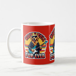 Rock and Roll Fur-Ever Golden Retriever Dog Coffee Mug