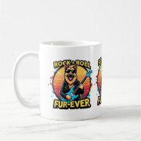 Rock and Roll German Shepherd Retro Sunset Art