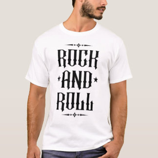 Rock and Roll Gothic Typography Design T-Shirt