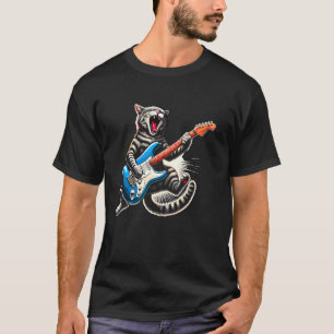 Rock and Roll Grey Cat T-Shirt