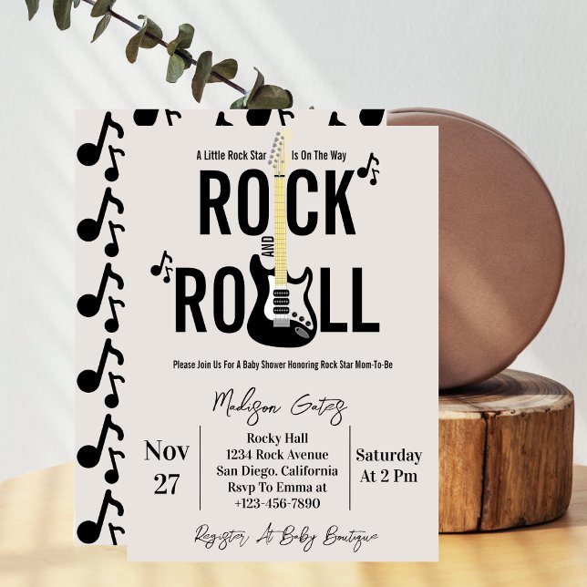 Rock and Roll Guitar Baby Shower  Invitation (Creator Uploaded)