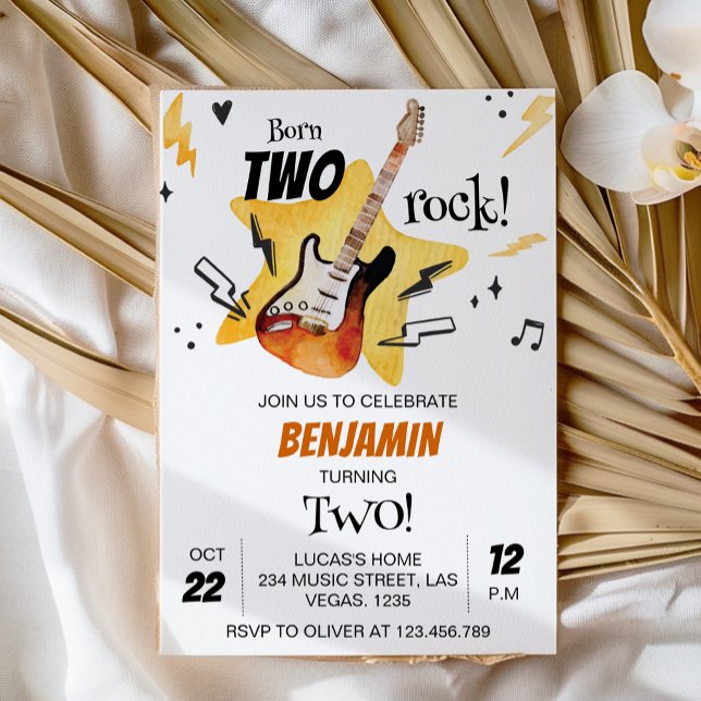 Rock and Roll Guitar Birthday Invitation (Creator Uploaded)