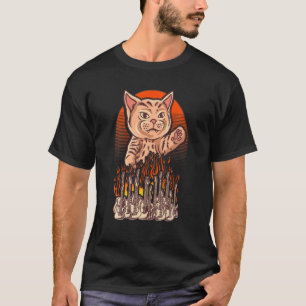 Rock And Roll Guitar Music And Cat Lover T-Shirt