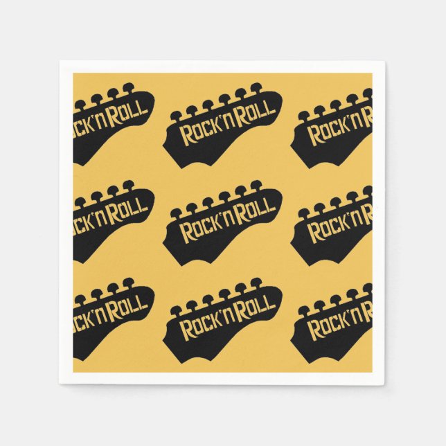 Rock and Roll Guitar Pattern Napkins (Front)