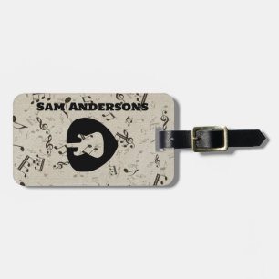Rock and Roll Guitar Sound Wave Luggage Tag
