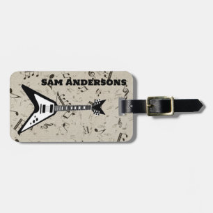 Rock and Roll Guitar Sound Wave Luggage Tag