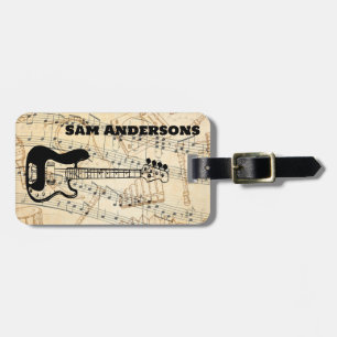 Rock and Roll Guitar Sound Wave  Luggage Tag