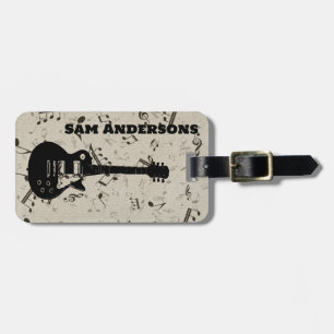 Rock and Roll Guitar Sound Wave Luggage Tag