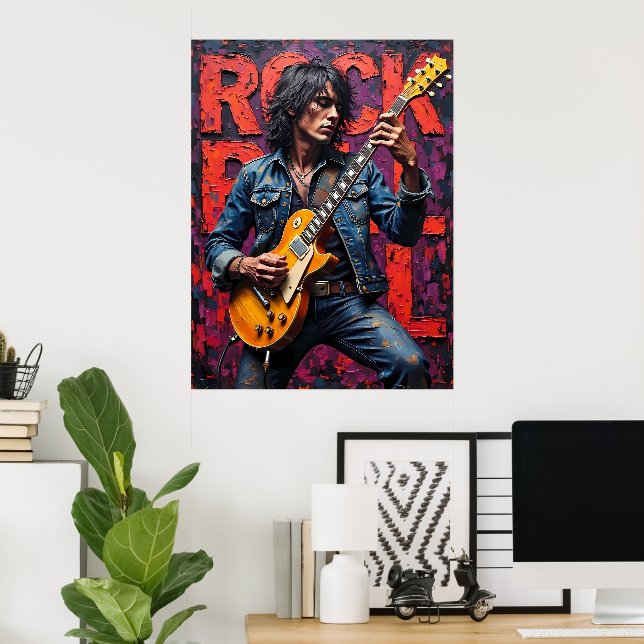 Rock and Roll Guitarist Poster (Home Office)