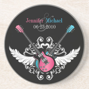 Rock and Roll Guitars Love coaster