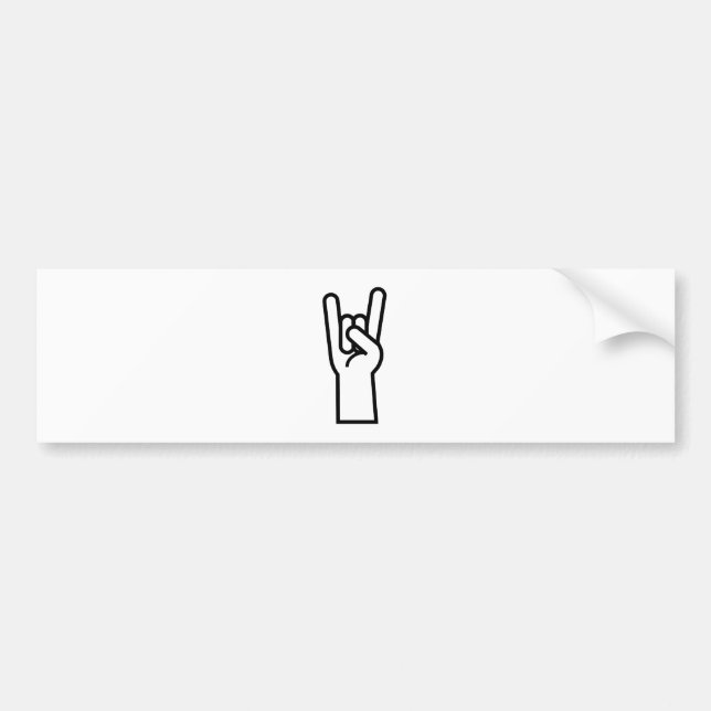 Rock and Roll Hand Bumper Sticker (Front)