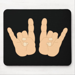 Rock and Roll Hand Sign Mouse Pad