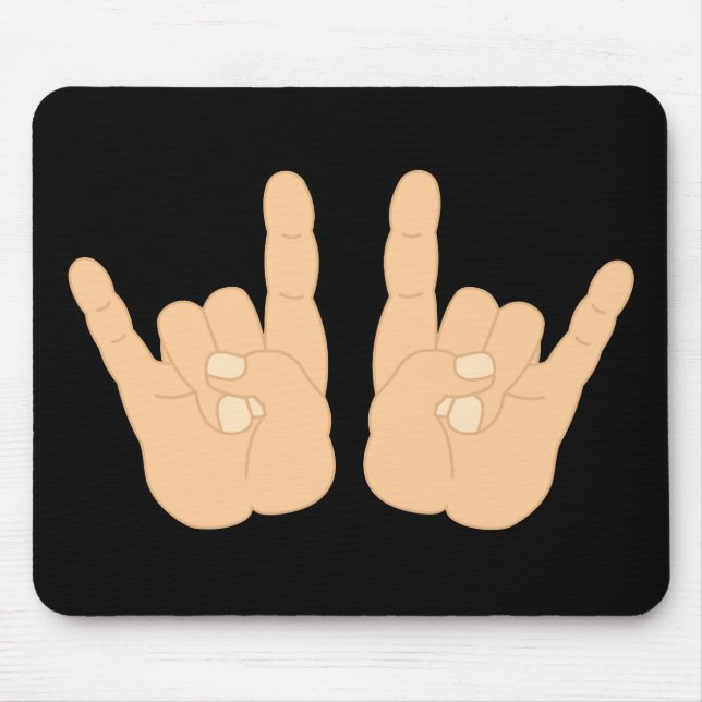 Rock and Roll Hand Sign Mouse Pad (Front)