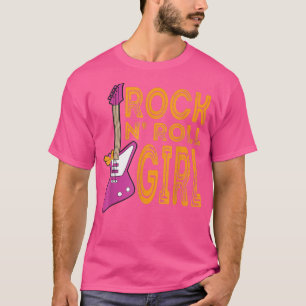 Rock And Roll Metal Music Guitar Girl  T-Shirt