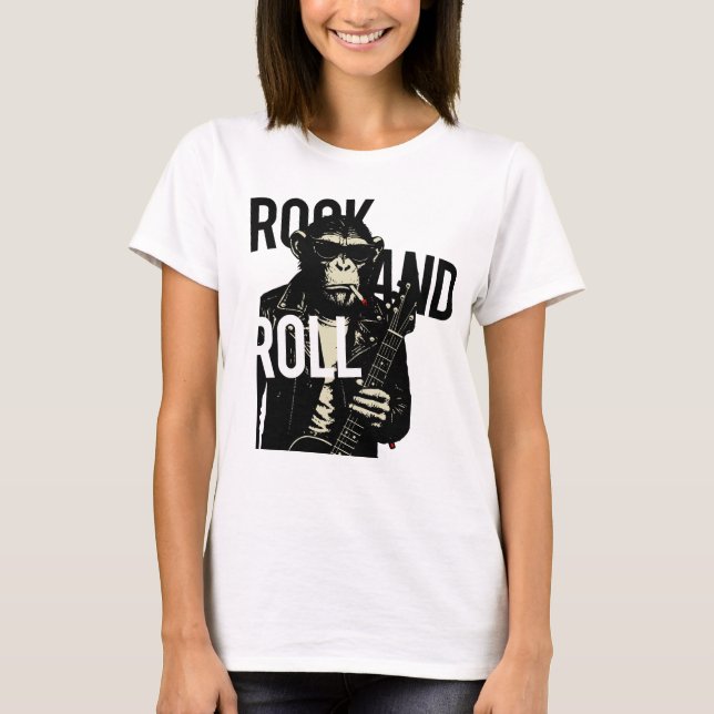Rock and Roll monkey rebel T-Shirt (Front)
