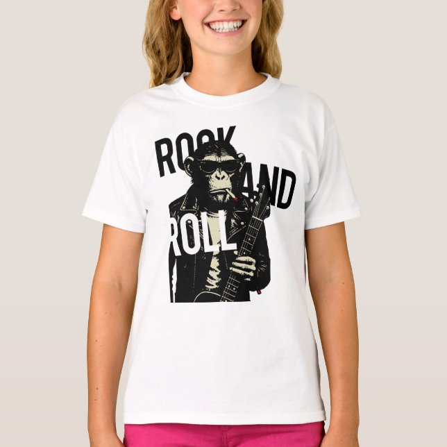 Rock and Roll monkey rebel T-Shirt (Front)