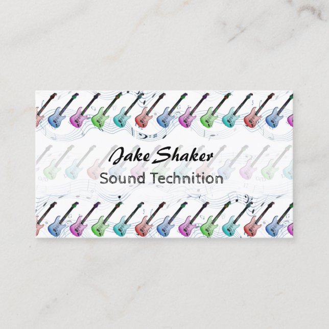 Rock and Roll Music Business Cards (Front)