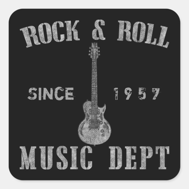 Rock and Roll Music Department Square Sticker (Front)
