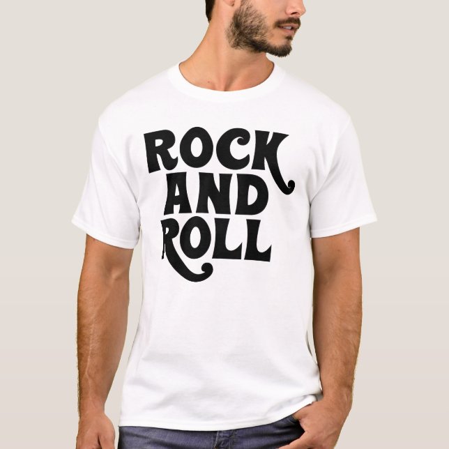 Rock and Roll music logo design T-Shirt (Front)