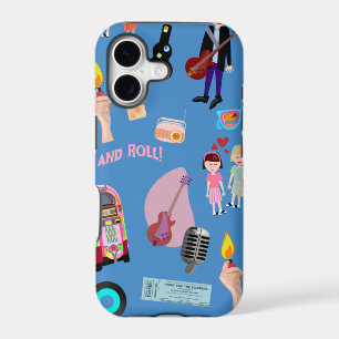 Rock and Roll Oldies Cartoon Happy Fun Pattern