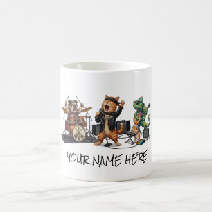 Rock and Roll Pets Band - Funny Animals Concert Coffee Mug