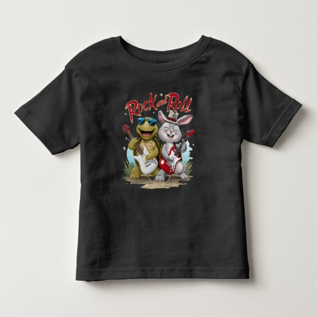 Rock And Roll Rabbit and Tortoise Jam Session Toddler T-Shirt (Front)