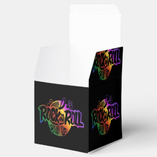 Rock and Roll Rainbow Music Pattern Cube Favour Bo Box