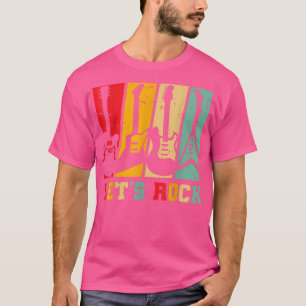 Rock and Roll Reto Lets Rock Guitarist Bass Guitar T-Shirt